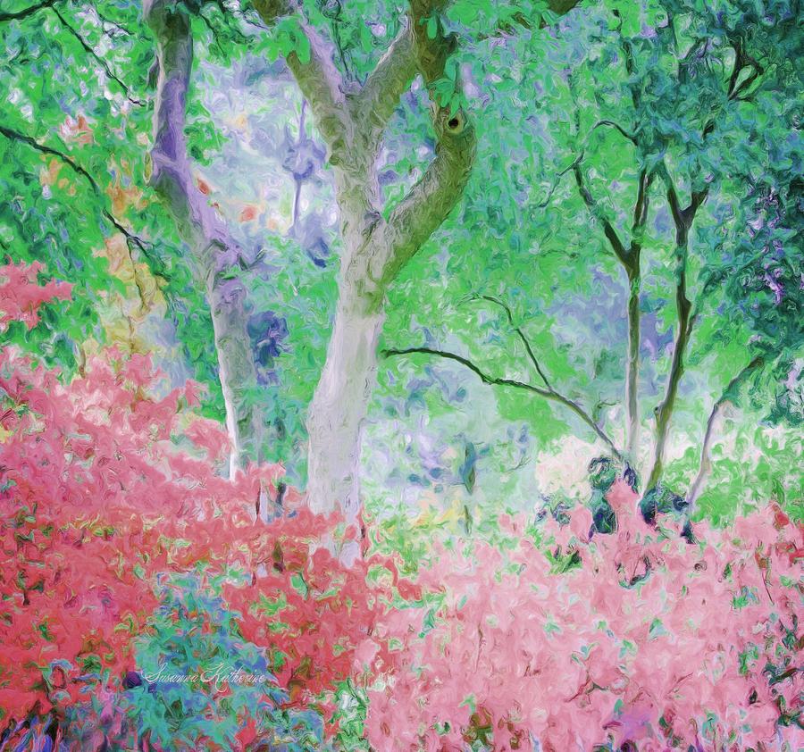 Azalea Flowers and Tree Coral  Painting by Susanna Katherine