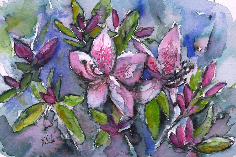 Spring Painting - Azaleas in Bloom by Bev Veals