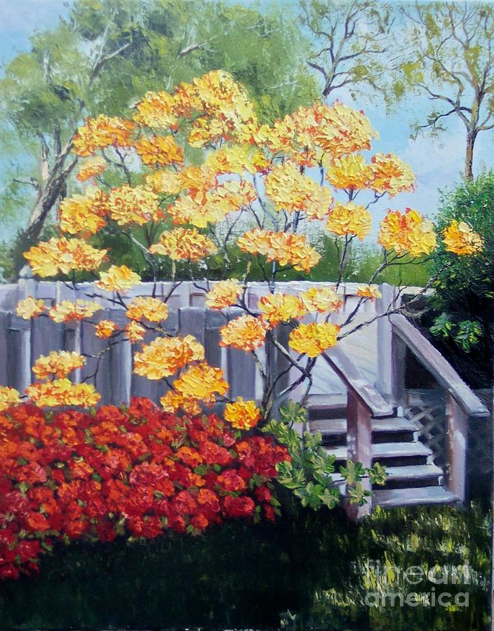 Azaleas Painting by Marlene Book