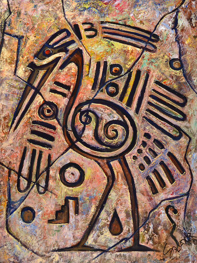 Mayan Painting - Aztatl by Salvador Rodriguez