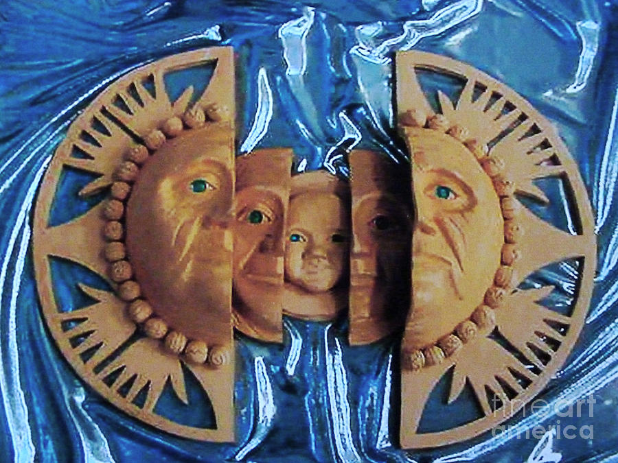 Aztec Generations Mask Sculpture by Debbie  Diamond