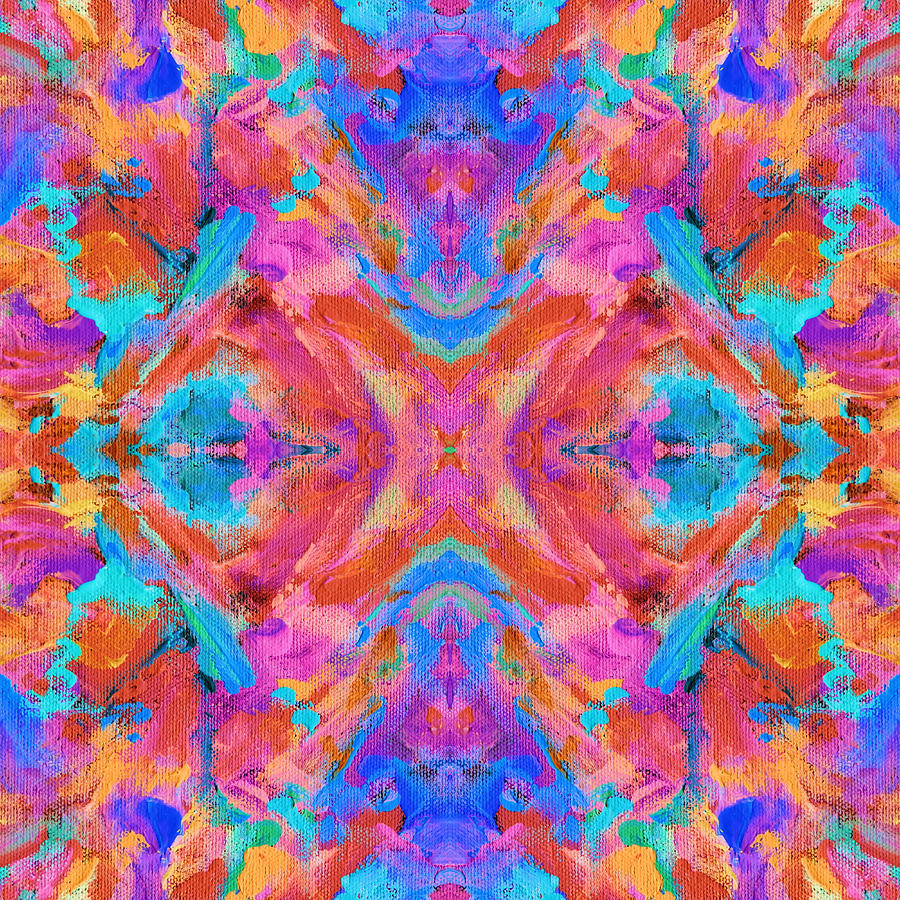Grateful Dead Digital Art - Aztec Kaleidoscope - pattern 014 by Julie Turner