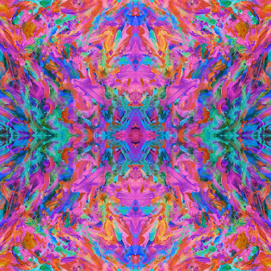 Grateful Dead Digital Art - Aztec Kaleidoscope - pattern 021 by Julie Turner