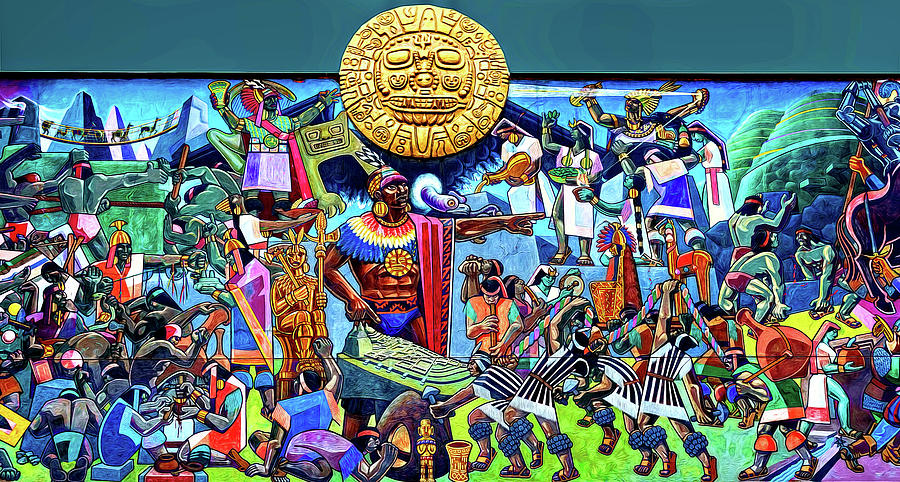 Aztec Mural Photograph by Maria Coulson