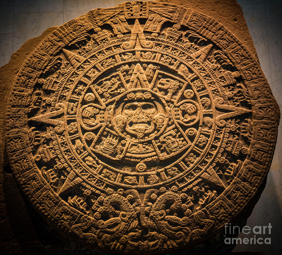 Aztec Stone of the Sun  Photograph by Inge Johnsson