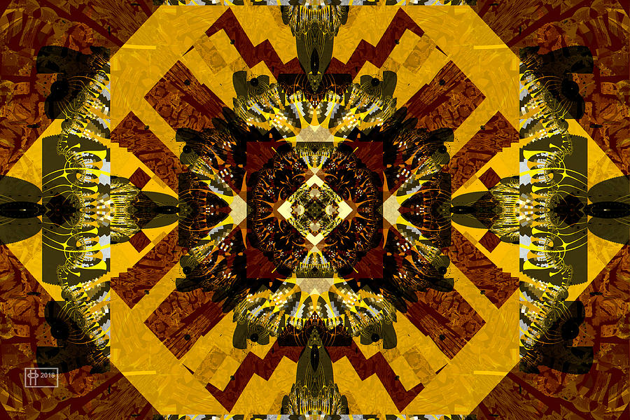 Abstract Digital Art - Aztec Temple by Jim Pavelle