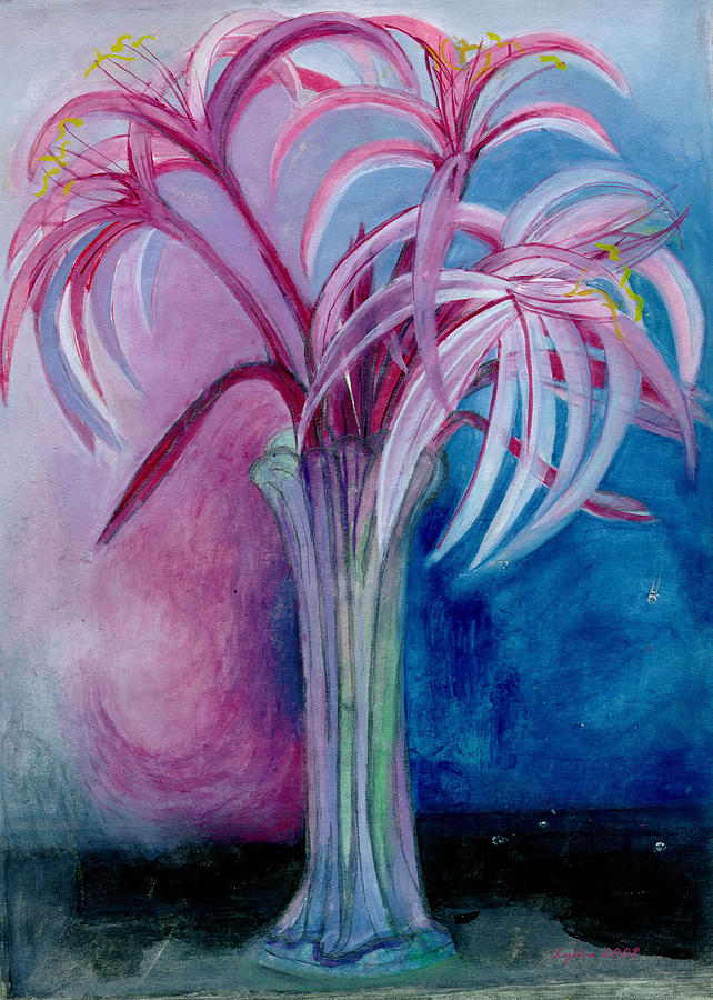 Flower Painting - Azucar y Canela Lilies Stilllife by Lydia L Kramer