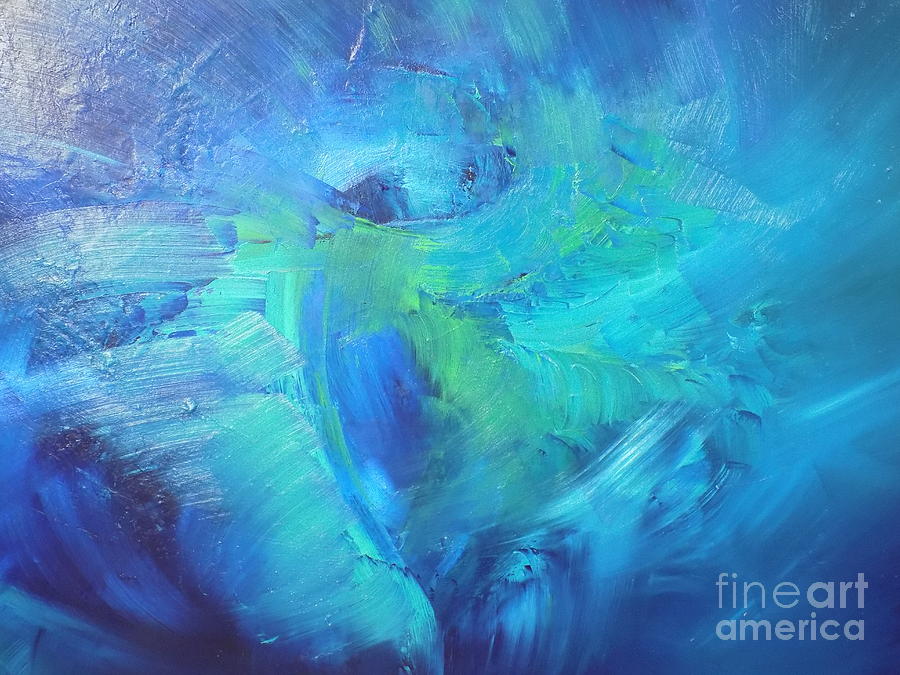 Winter Painting -  Blue turquoise and green by Aliosha Valle
