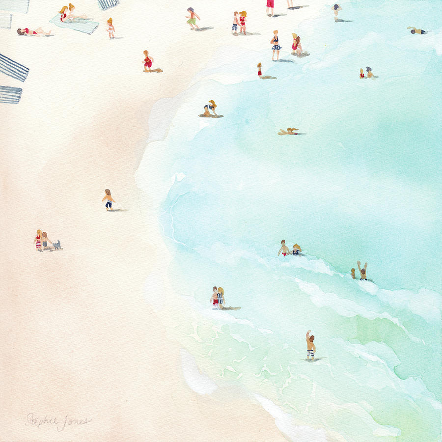 Beach Painting - Azul by Stephie Jones