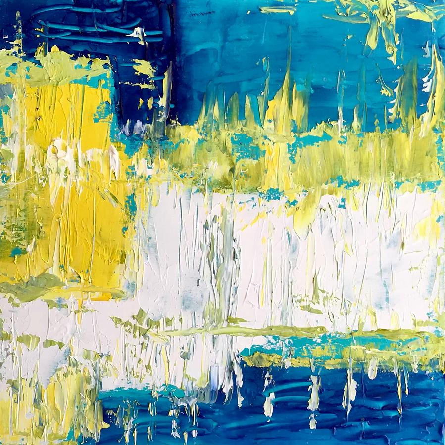 Azul y Amarillo Painting by Christine Chin-Fook