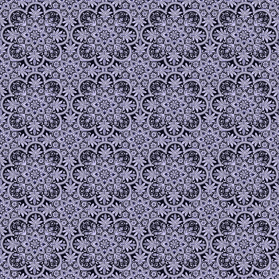 Azulejo Floral Pattern - 38  Digital Art by AM FineArtPrints