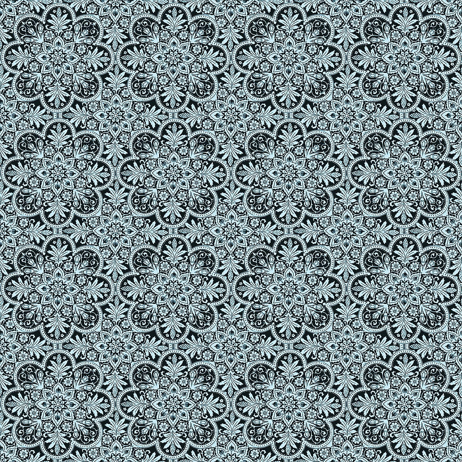 Azulejo Floral Pattern - 39 Digital Art by AM FineArtPrints