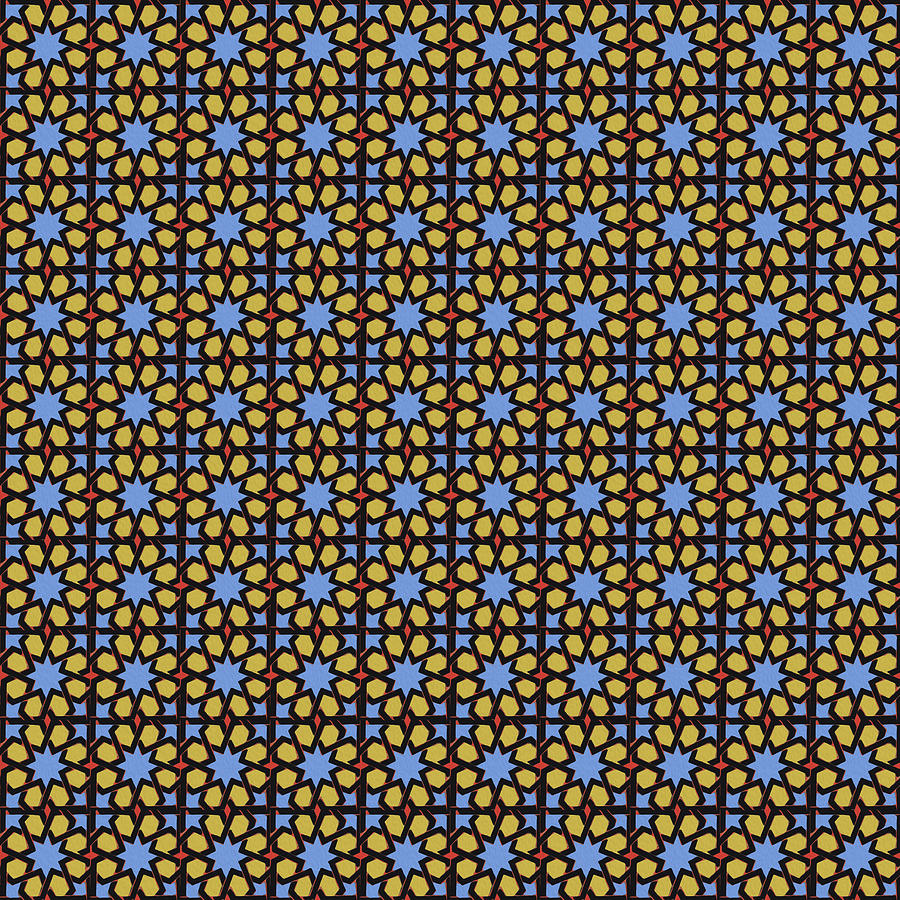 Vintage Mixed Media - Azulejo, Geometric Pattern - 06 by AM FineArtPrints