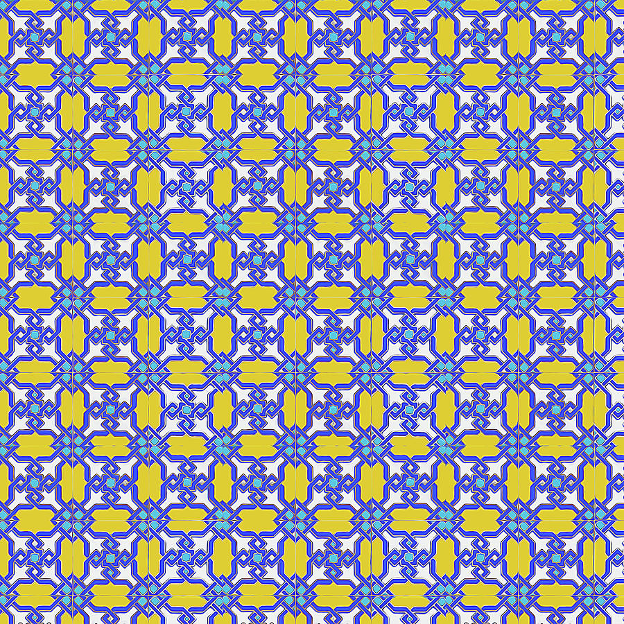 Azulejo, Geometric Pattern - 12 Painting by AM FineArtPrints