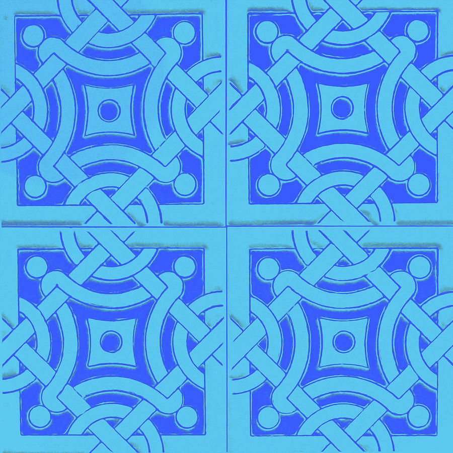 Azulejo, Geometric Pattern - 14 Mixed Media by AM FineArtPrints