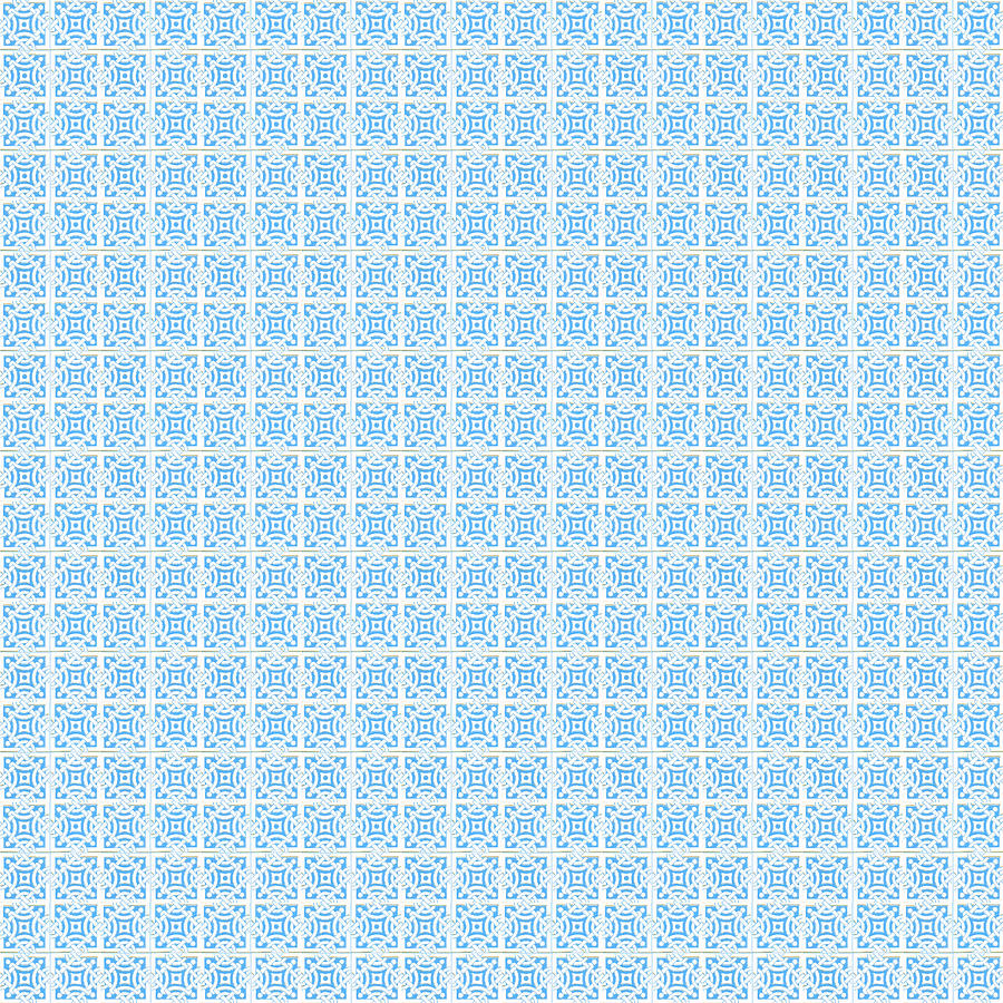 Vintage Mixed Media - Azulejo, Geometric Pattern - 19 by AM FineArtPrints