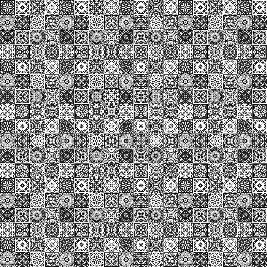 Azulejo, Geometric Pattern - 24 Digital Art by AM FineArtPrints