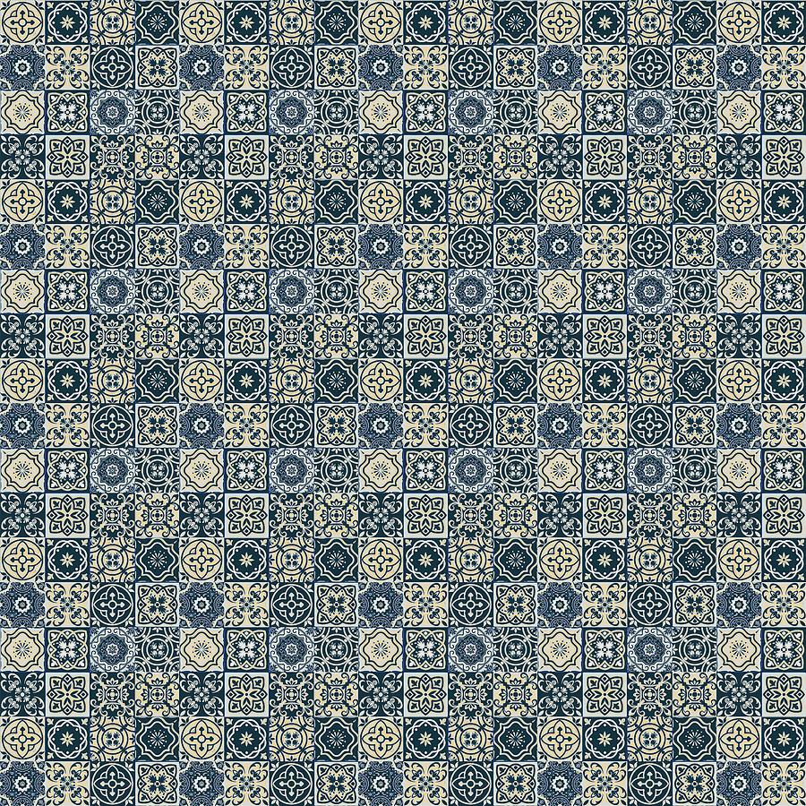 Azulejo, Geometric Pattern - 25 Digital Art by AM FineArtPrints