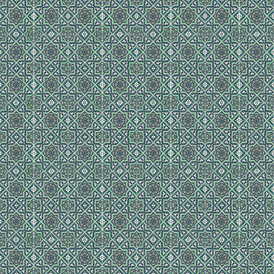 Azulejo, Geometric Pattern - 28 Painting by AM FineArtPrints