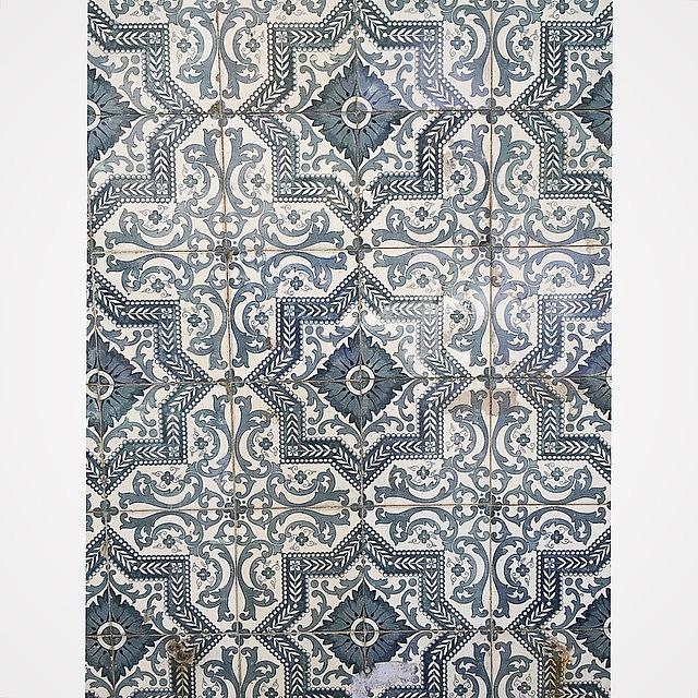 Tiles Photograph - Azulejos Ceramics Closeup View On A by Adriano La Naia