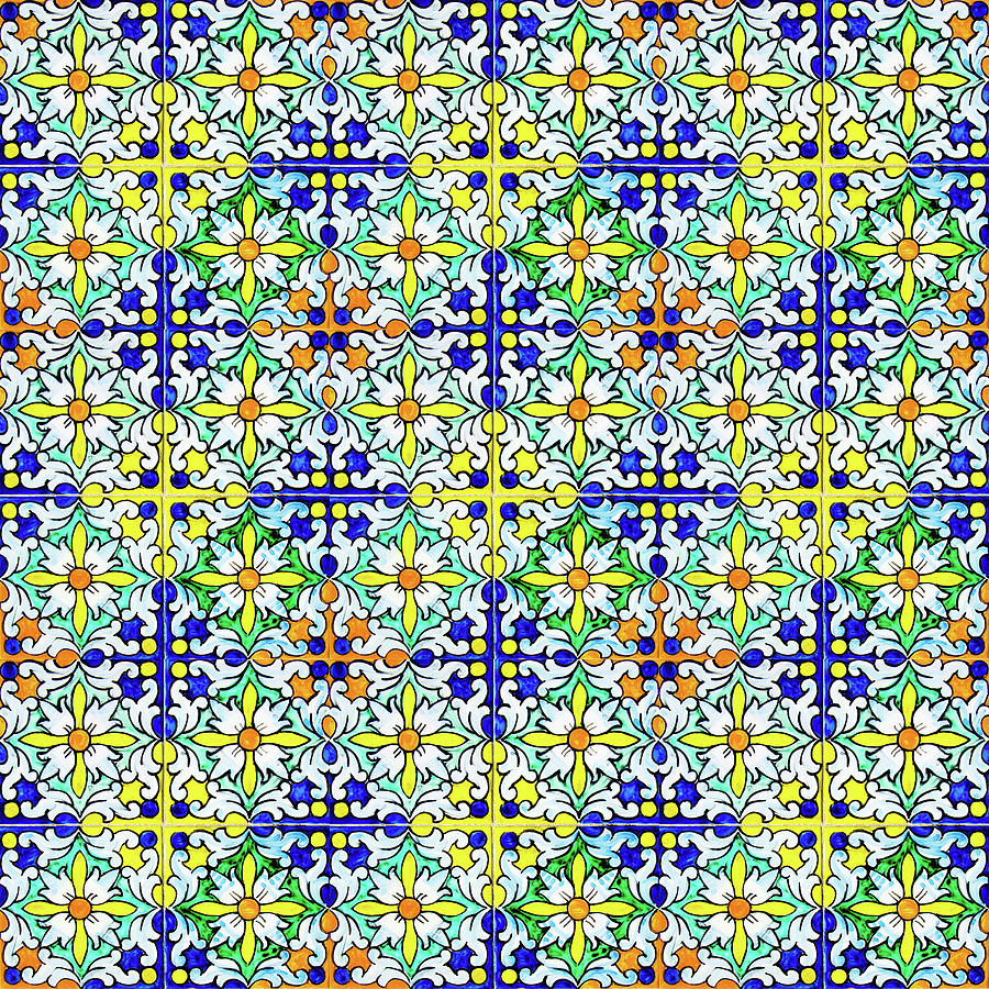 Azulejos Magic Pattern - 11 Mixed Media by AM FineArtPrints
