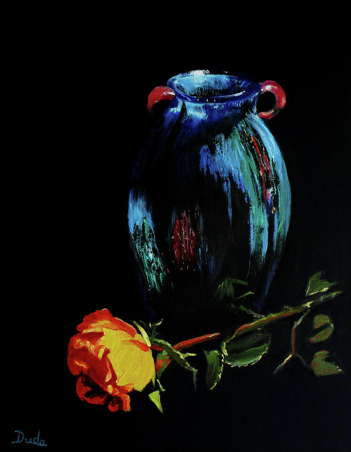 Azure Amphora Vase  Painting by Susan Duda