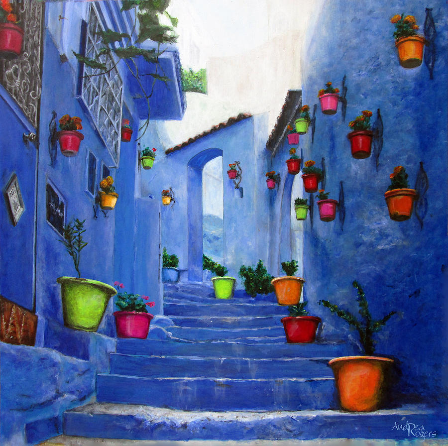 Architecture Painting - Azure Approach by Andrea Zimmerman-Rogers