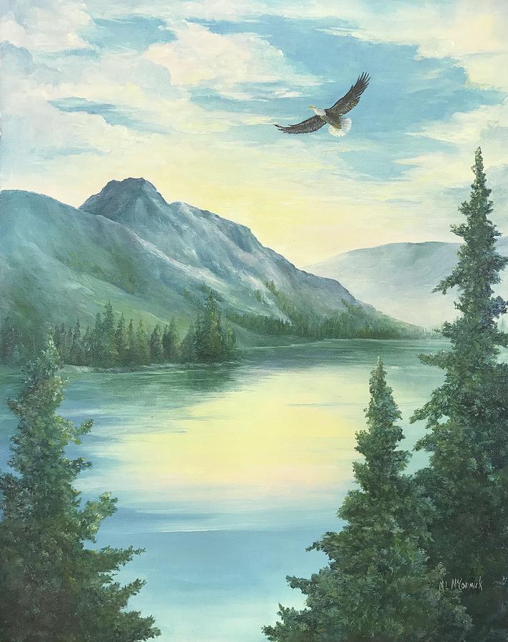Azure Blue Sky Painting by ML McCormick