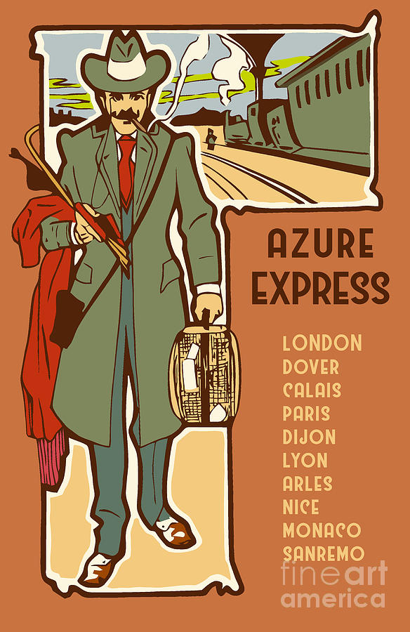 Vintage Drawing - Azure Express by Heidi De Leeuw