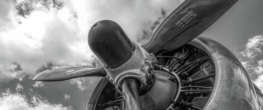 Vintage Photograph - B-17 Engine Prop by Mike Burgquist