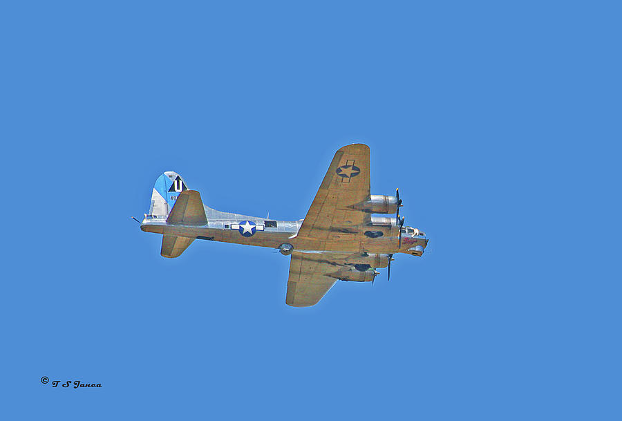 B-17 Flies Above Phoenix Digital Art by Tom Janca