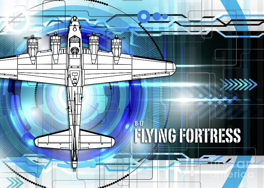 B-17 Flying Fortress Blueprint Digital Art By Airpower Art - Pixels