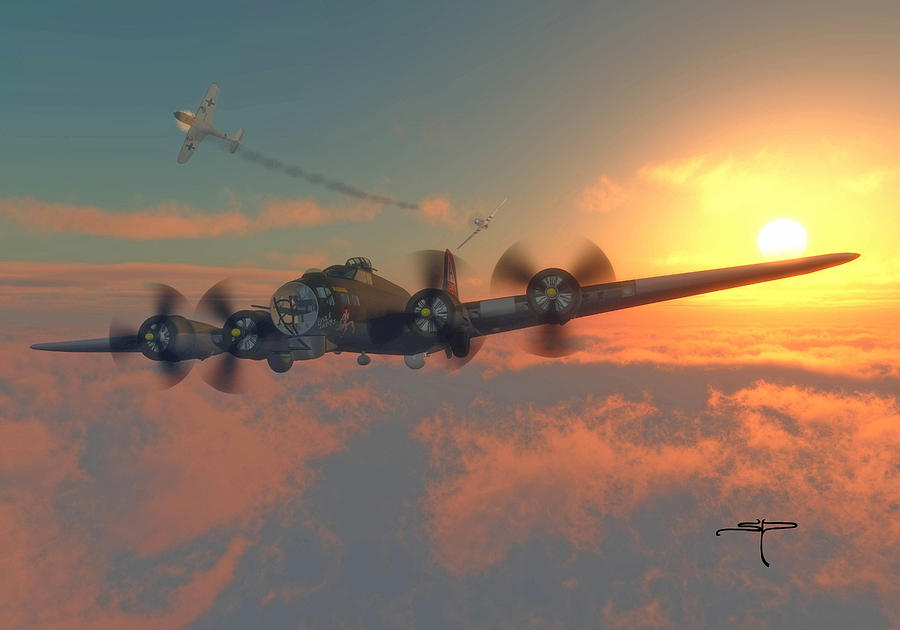 B-17 Flying Fortress Digital Art by Steven Palmer