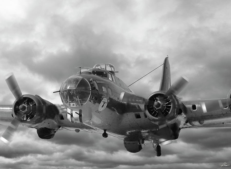 Airplane Photograph - B-17G on Climbout by Phil And Karen Rispin