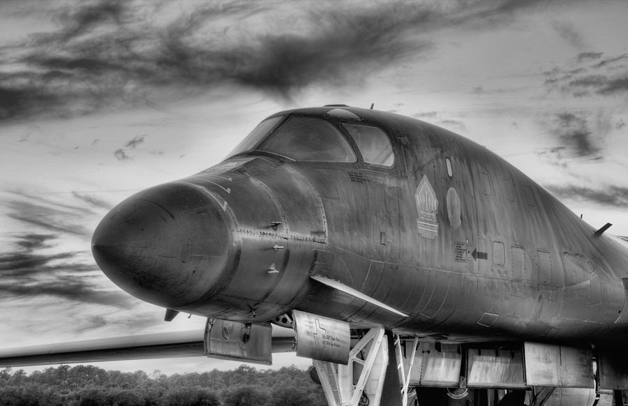 Airplane Photograph - B-1B Heavy Black and White by JC Findley