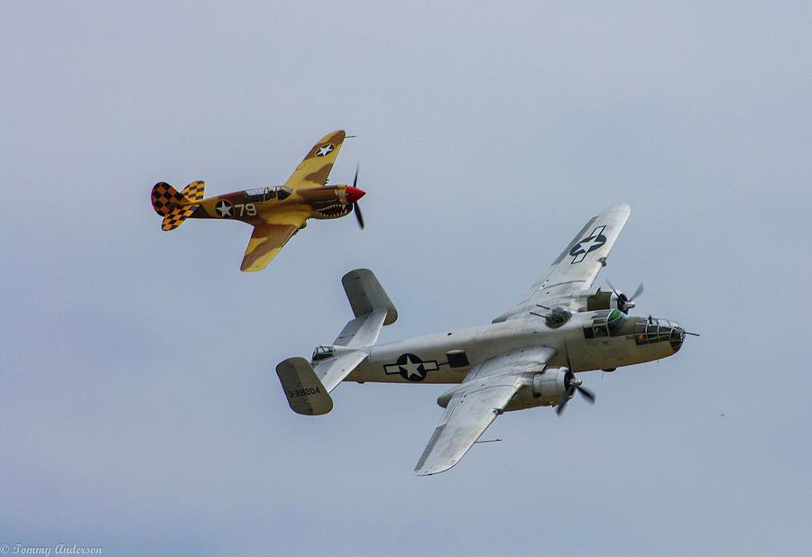 B-25 and Escort Photograph by Tommy Anderson