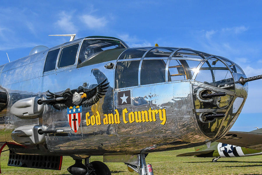 B-25 God and Country Nose Art Photograph by David Drew