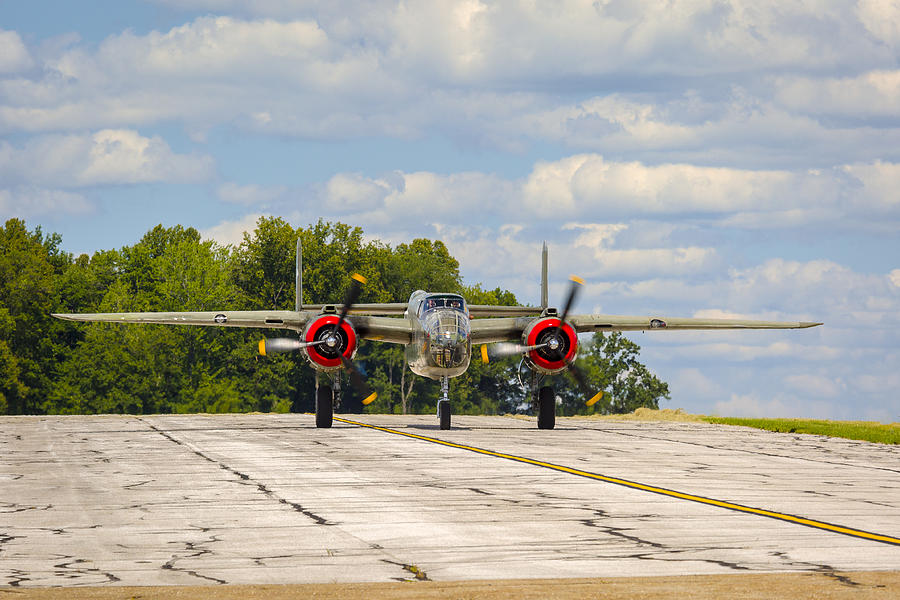 B-25 Tondelayo on the Runway Photograph by Jack R Perry