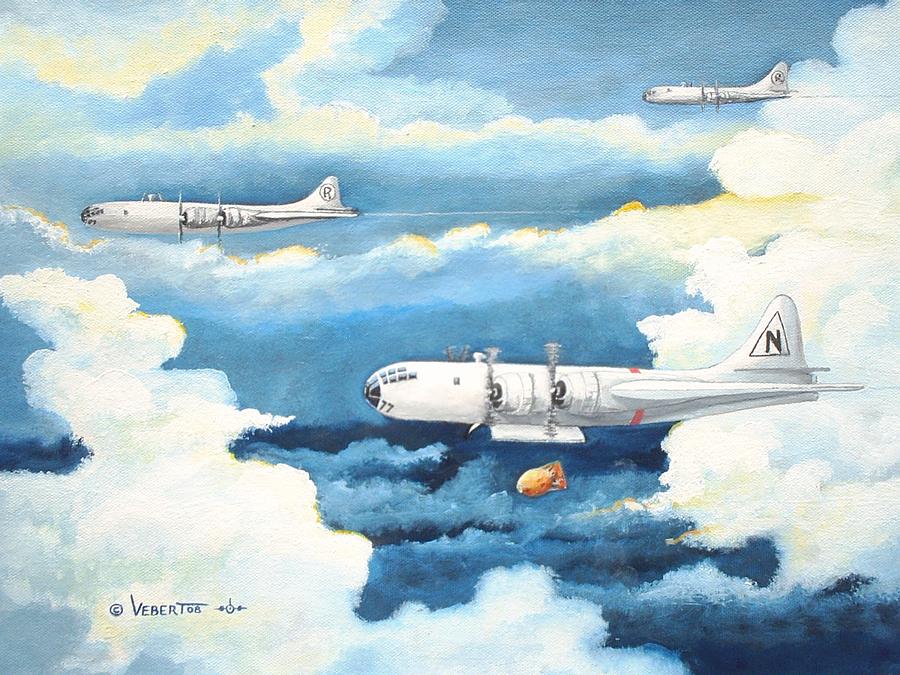 B-29 Bockscar The Way It Looked On Mission Painting by Dennis D Vebert