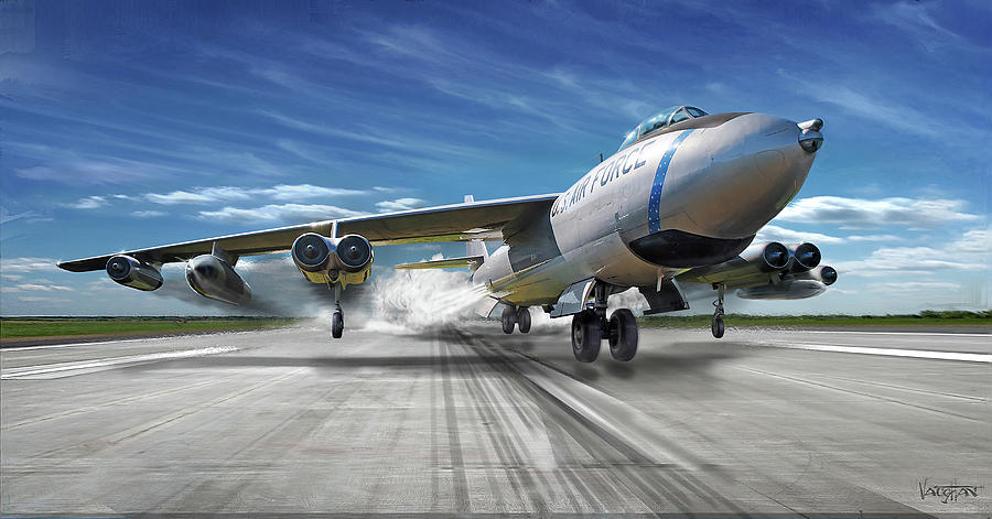 Jet Digital Art - B-47 Stratojet JATO Takeoff by James Vaughan