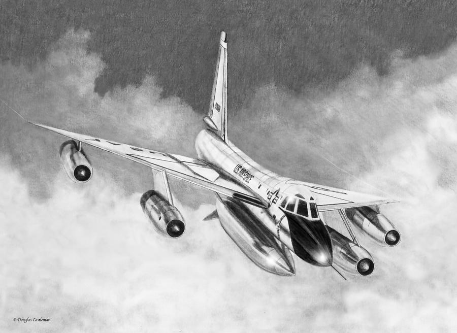 B-58A Hustler Drawing by Douglas Castleman