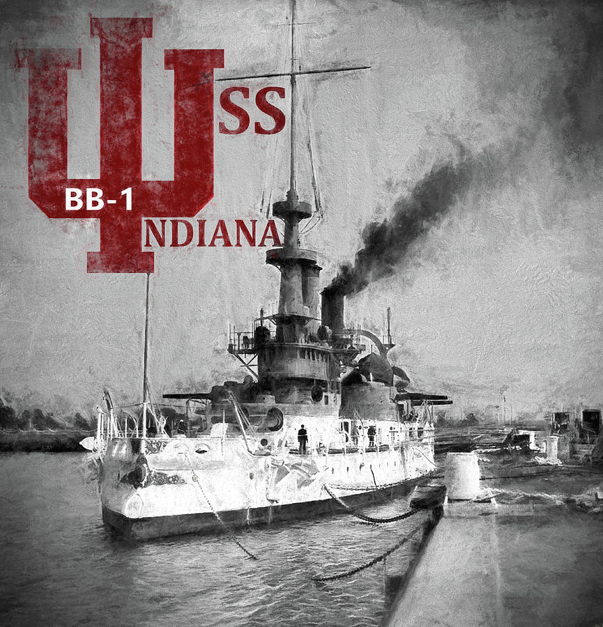 B B 1 USS Indiana Digital Art by JC Findley