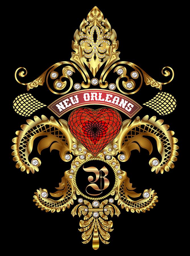 Ball Digital Art - B-Fleur-de-lis New Orleans Transparent Back Pick Color by Bill Campitelle