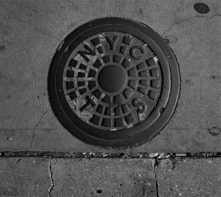 B W Sewer Cap Nyc  Photograph by Rob Hans