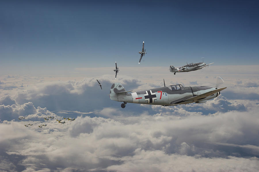 B17 - Luftwaffe Battleground Digital Art by Pat Speirs