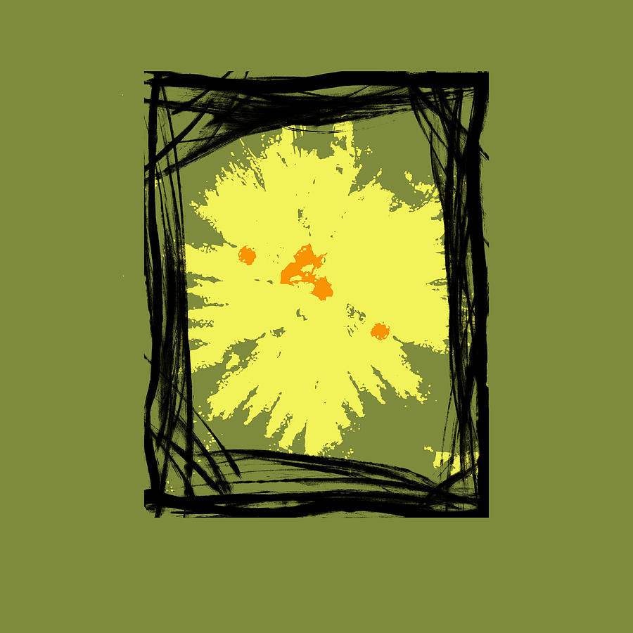 B5 - Yellow Splash On Olive Painting