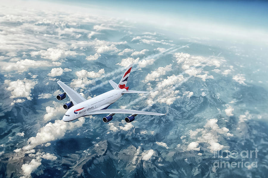 BA AIrbus A380 Digital Art by Airpower Art
