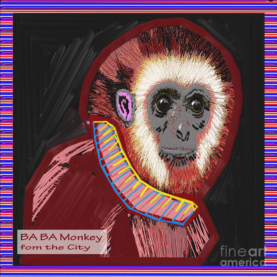 Jungle Painting - BA BA Monkey from the City by NavinJoshi at FineArtAmerica  by Navin Joshi