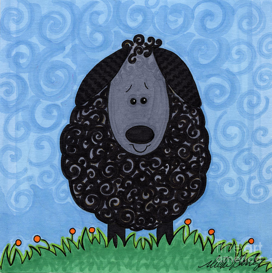BaaBaa the Black Sheep Painting by Vicki Baun Barry