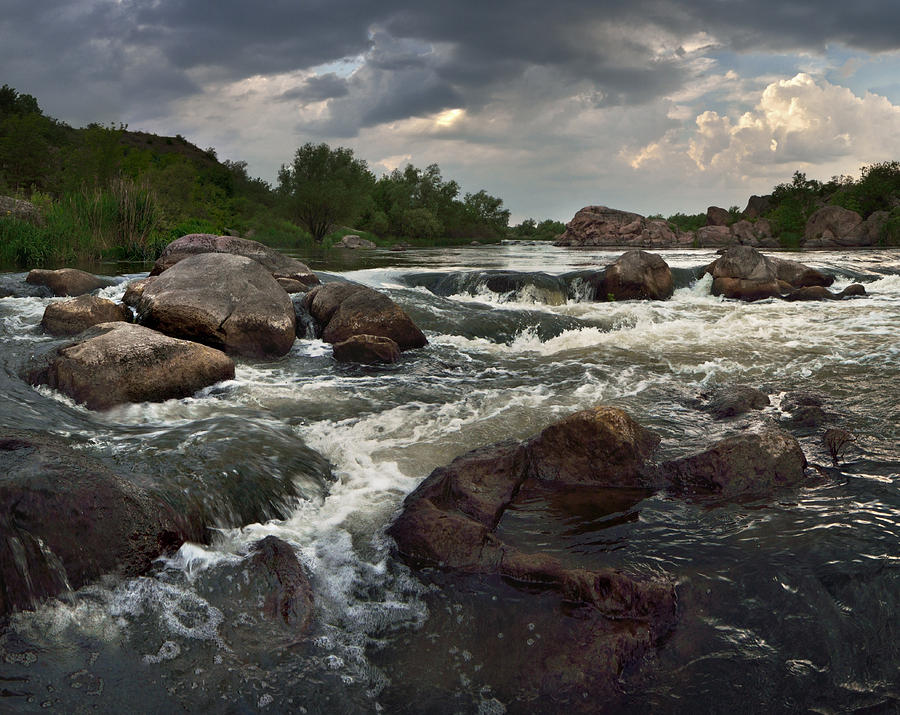 Nature Photograph - Babbling falls on river by Stanislav Salamanov